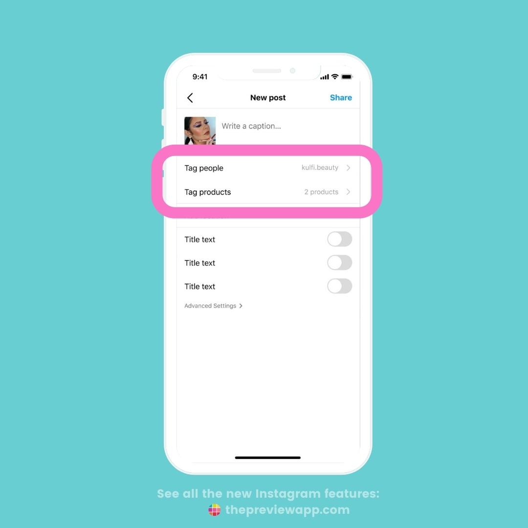 New Instagram feature 2022 tag products on post