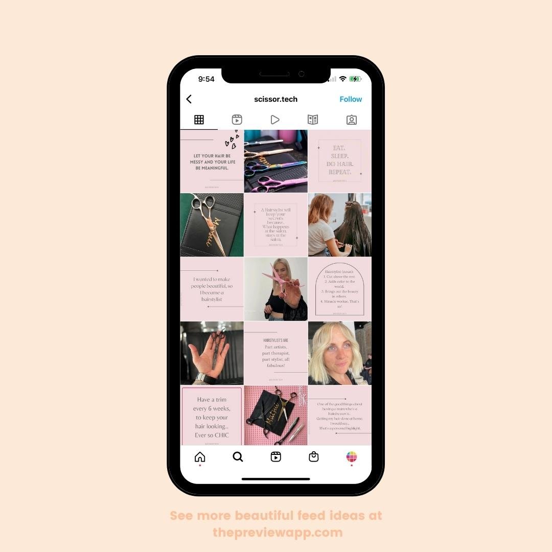 instagram feed ideas for hairstylist