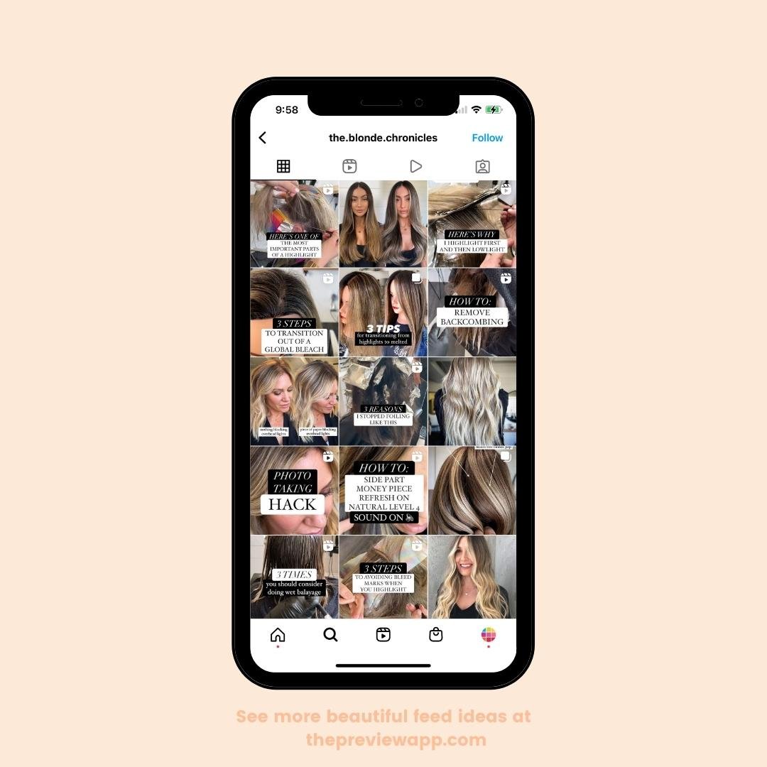 instagram feed ideas for hairstylist