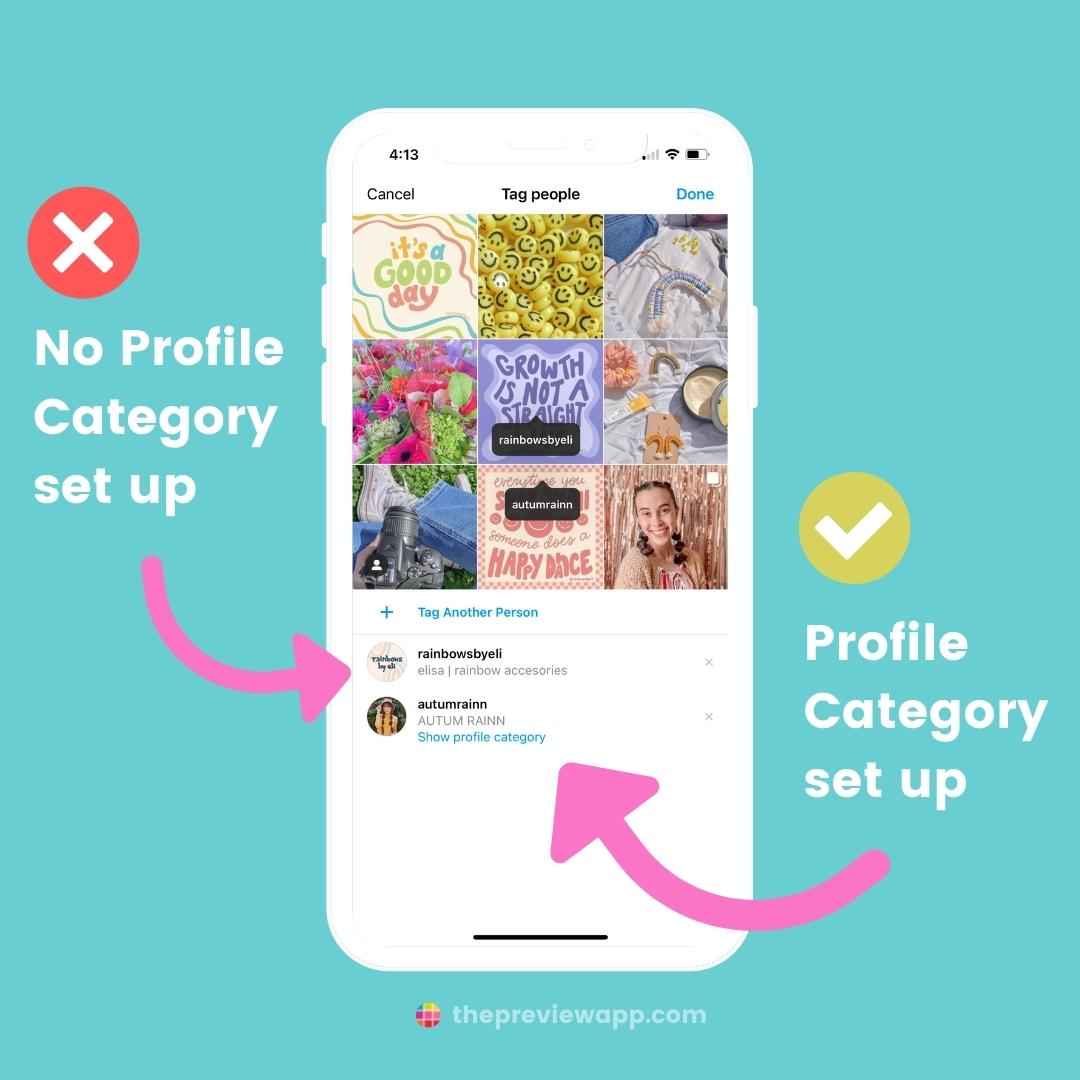 How to Show Someone's Profile Category when you Tag on Instagram?