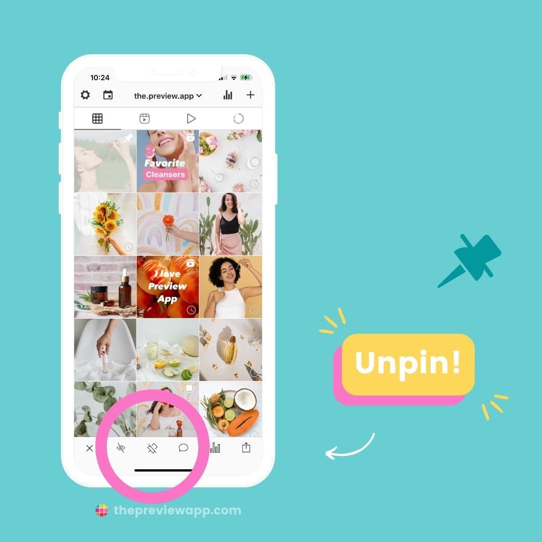 How to Pin (and Unpin) Posts - on Instagram & Preview App!