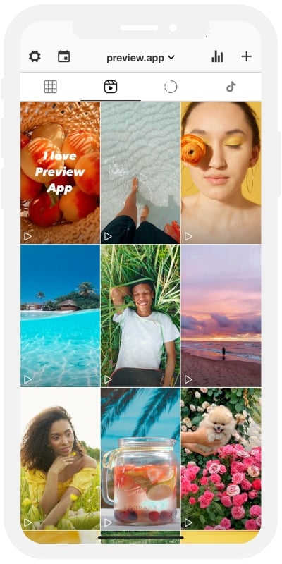 Instagram Reels scheduler in Preview Feed Planner App