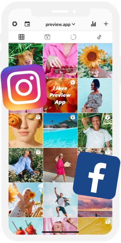Instagram, Facebook and TikTok Scheduler in Preview App