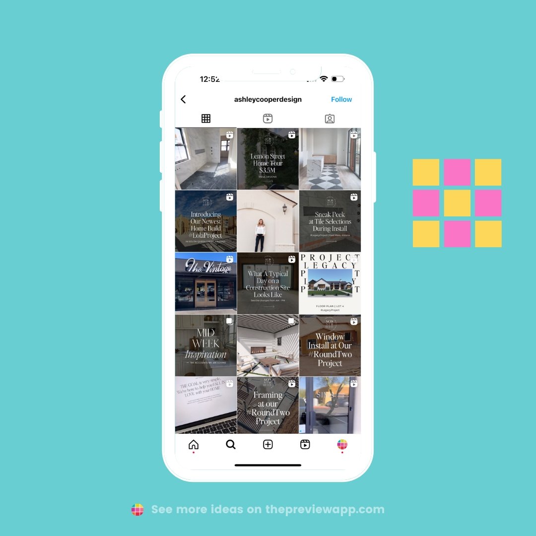 Instagram feed ideas for interior designers