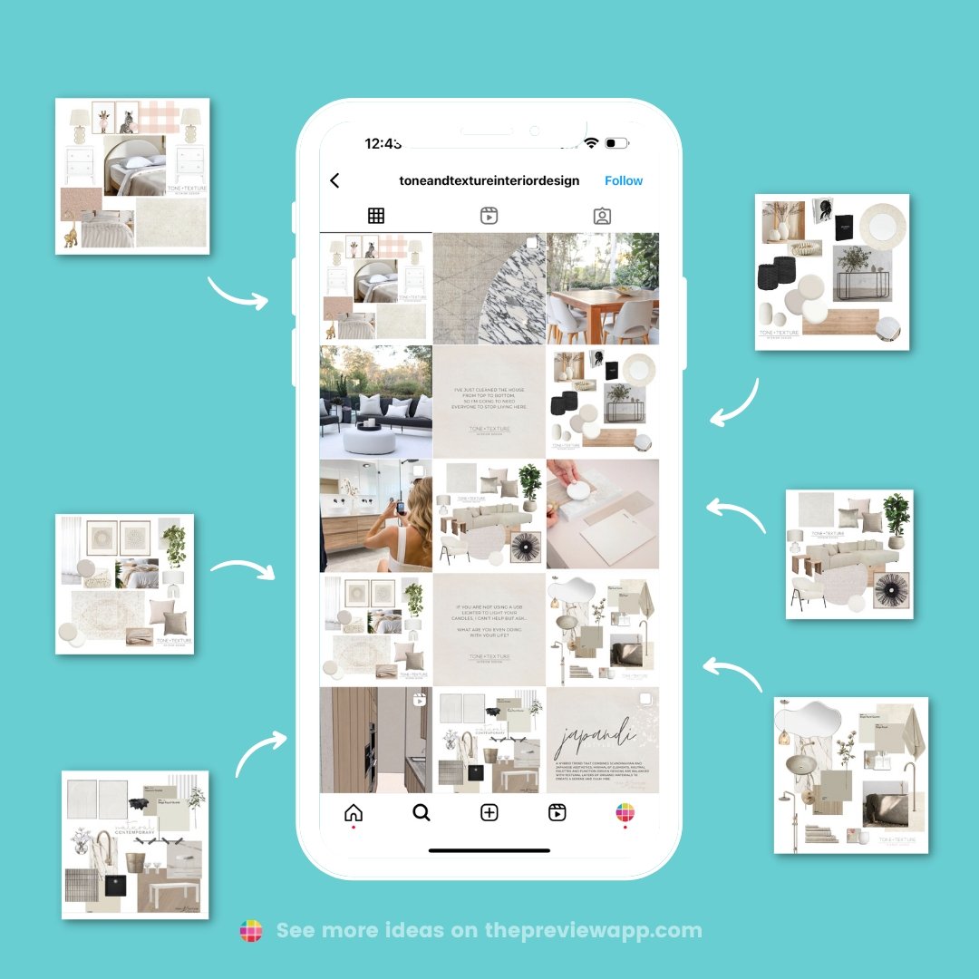 Instagram feed ideas for interior designers