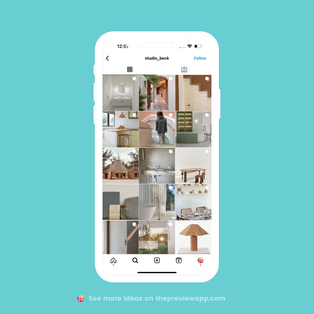 Instagram feed ideas for interior designers