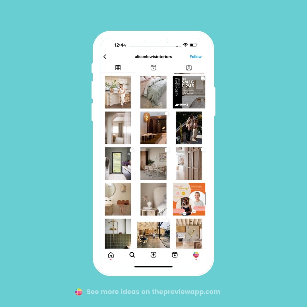 Instagram feed ideas for interior designers