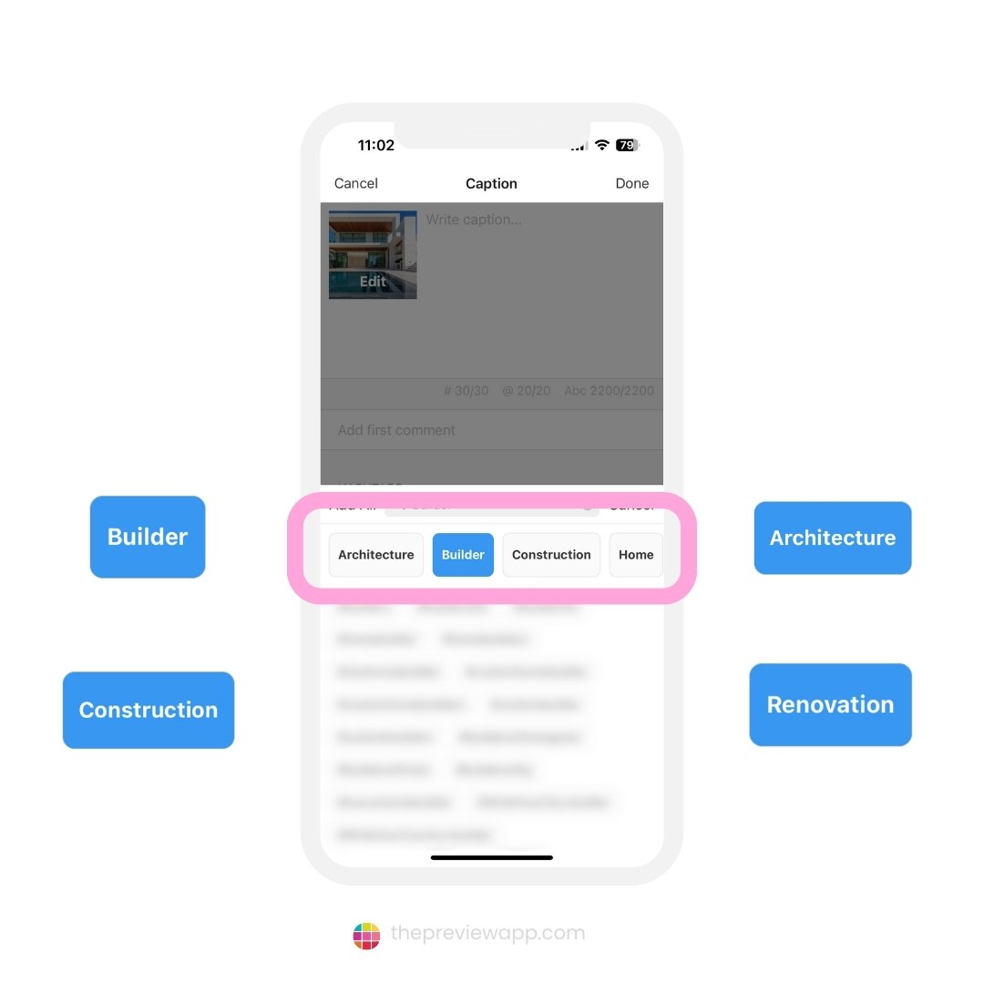 Instagram hashtags builders construction renovation