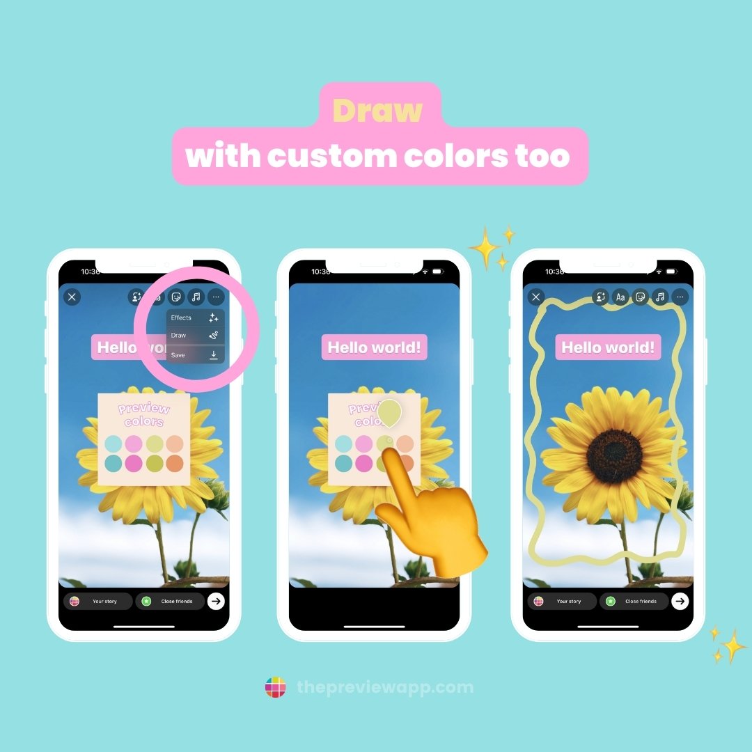 Custom colors Instagram story