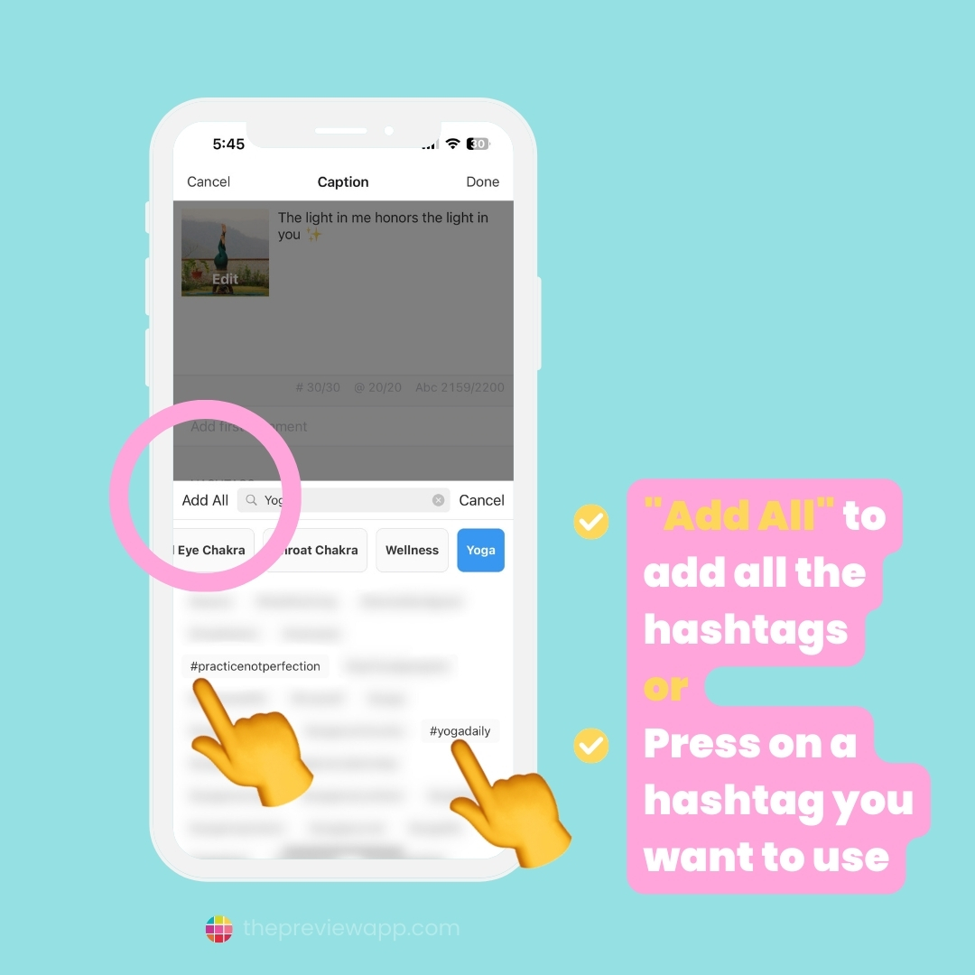 Instagram hashtags yoga