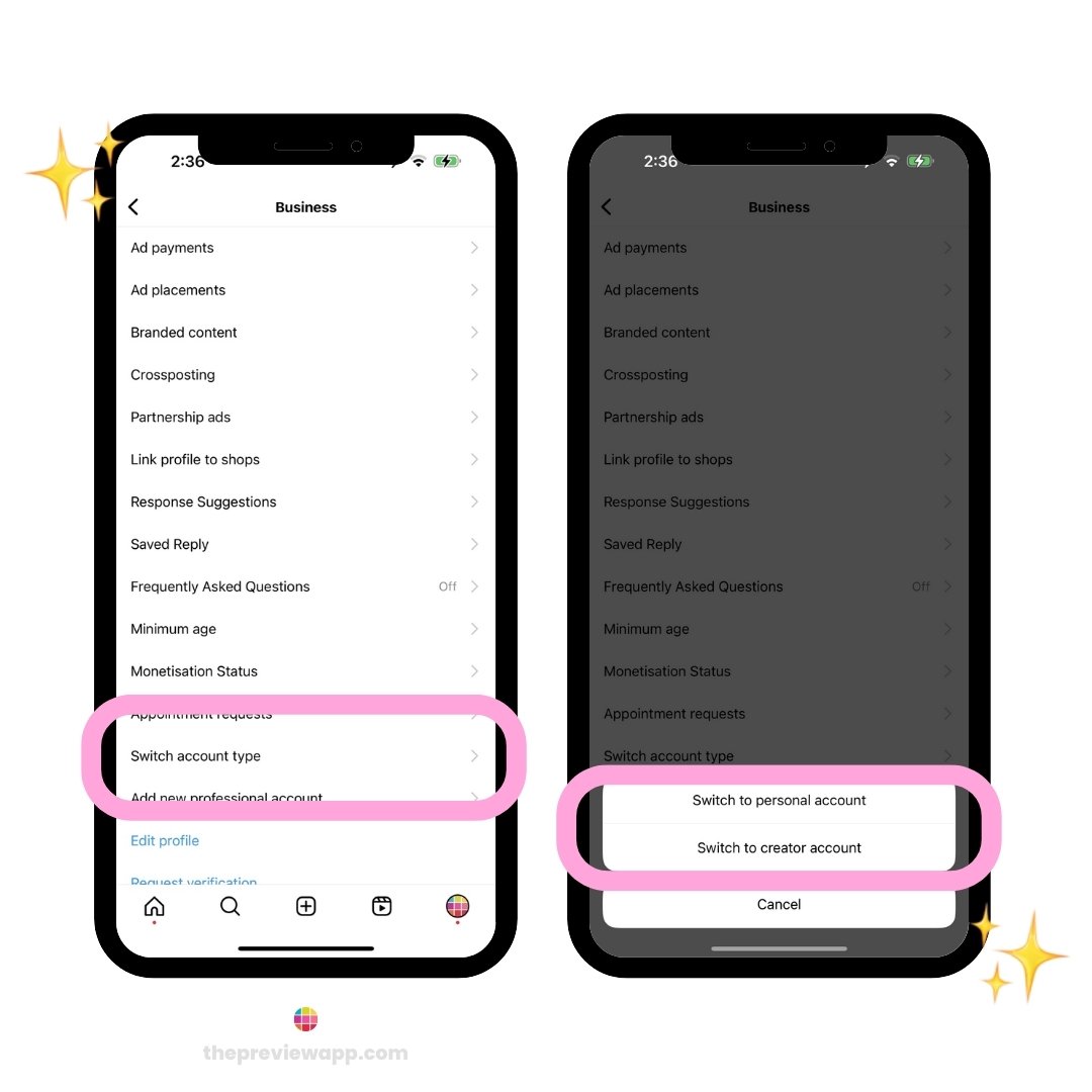 Step 3: How to Switch from Business to Creator Instagram Account