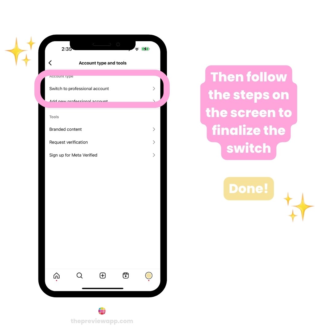 Step 3: How to switch to a Creator Instagram Account