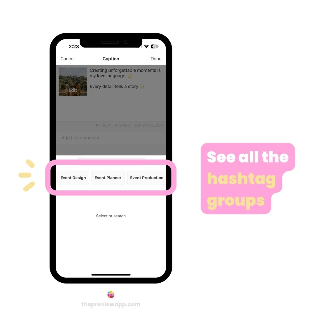 Instagram hashtags event planners