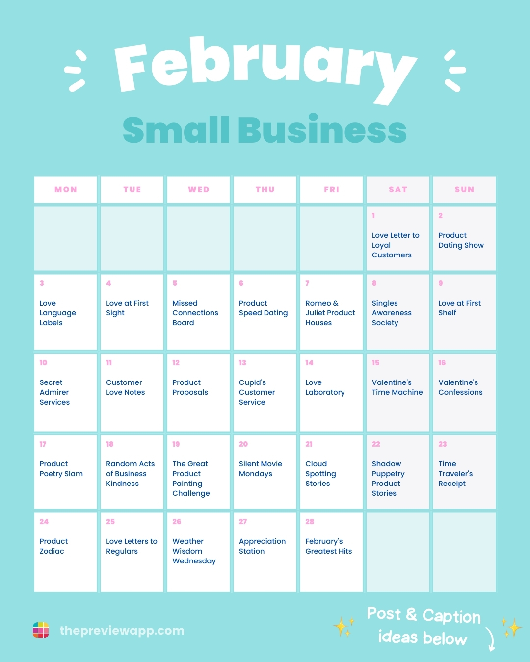 february instagram post ideas for small business