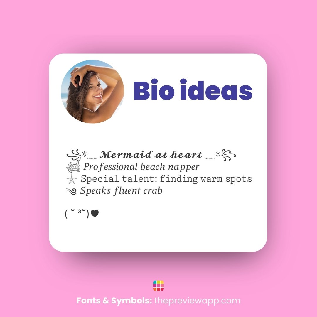 Instagram Fonts & Symbols Generator in Preview App (Bio & Name Idea #2)