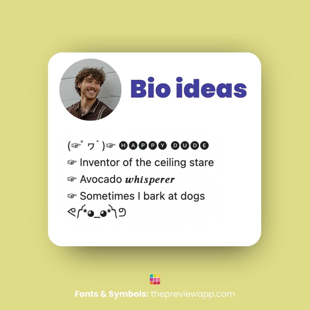 Instagram Fonts & Symbols Generator in Preview App (Bio & Name Idea #3)