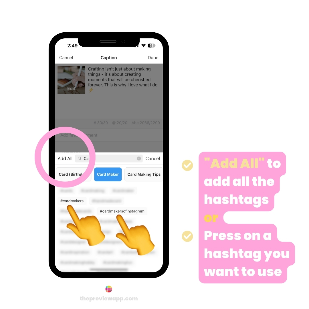 Instagram hashtags invitation card makers