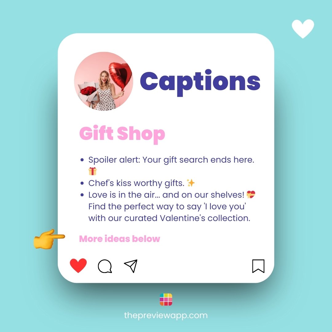 valentine's day Instagram captions for business