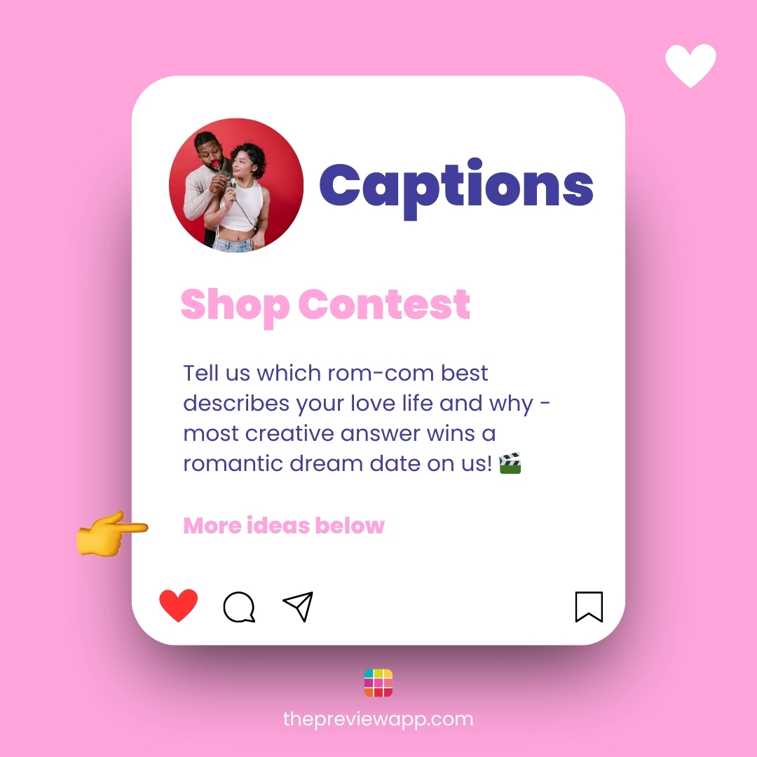 valentine's day Instagram captions for business