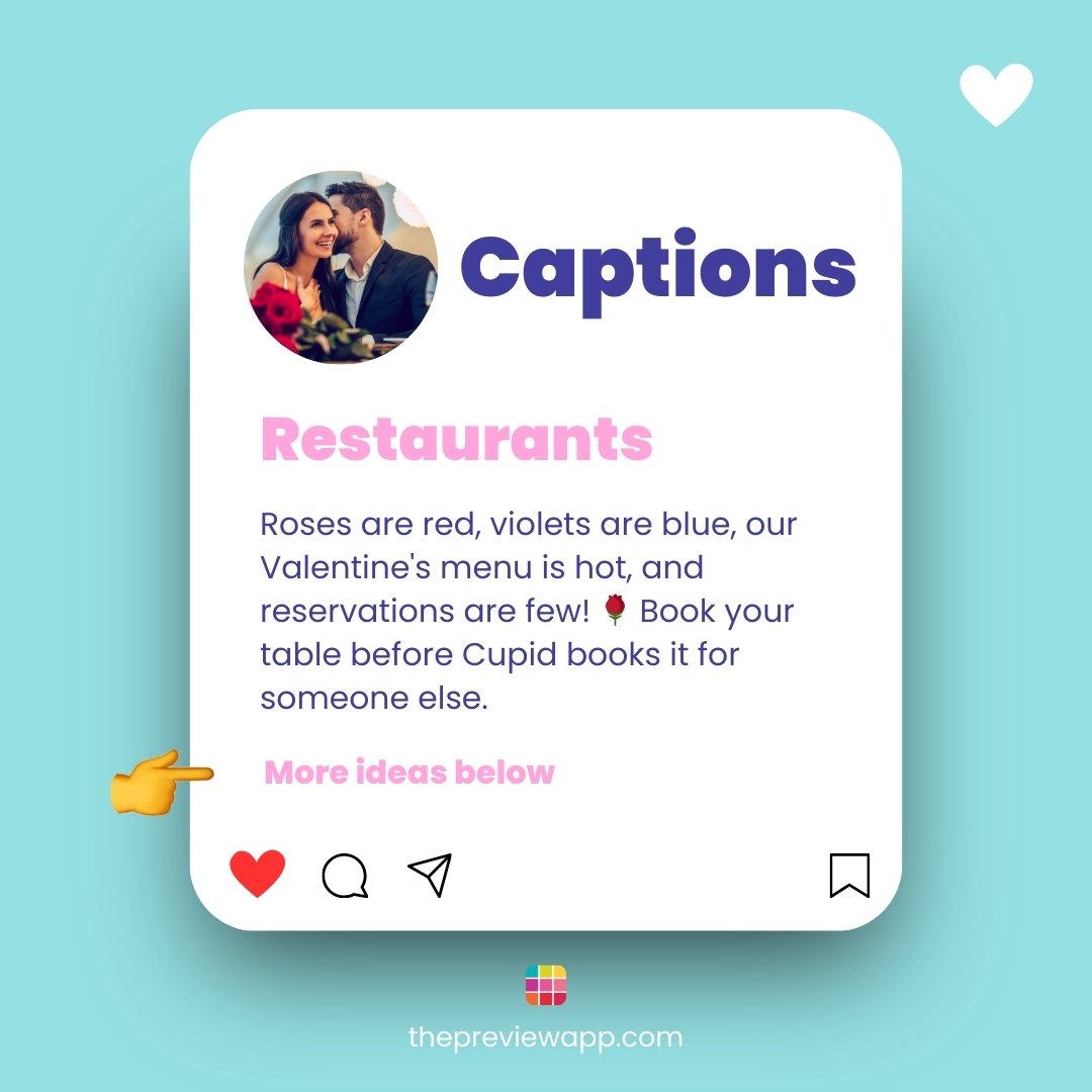 valentine's day Instagram captions for business