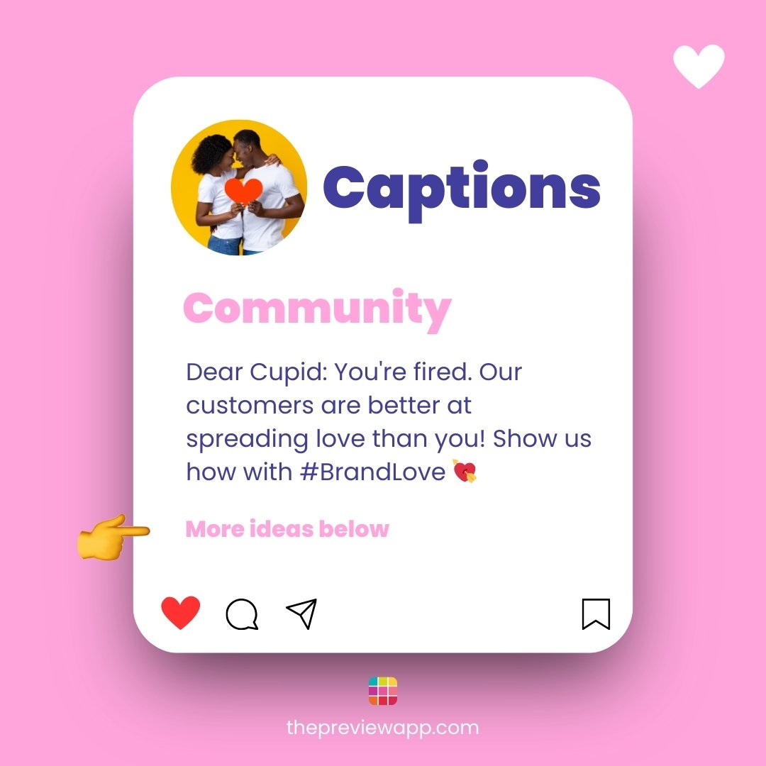 valentine's day Instagram captions for business