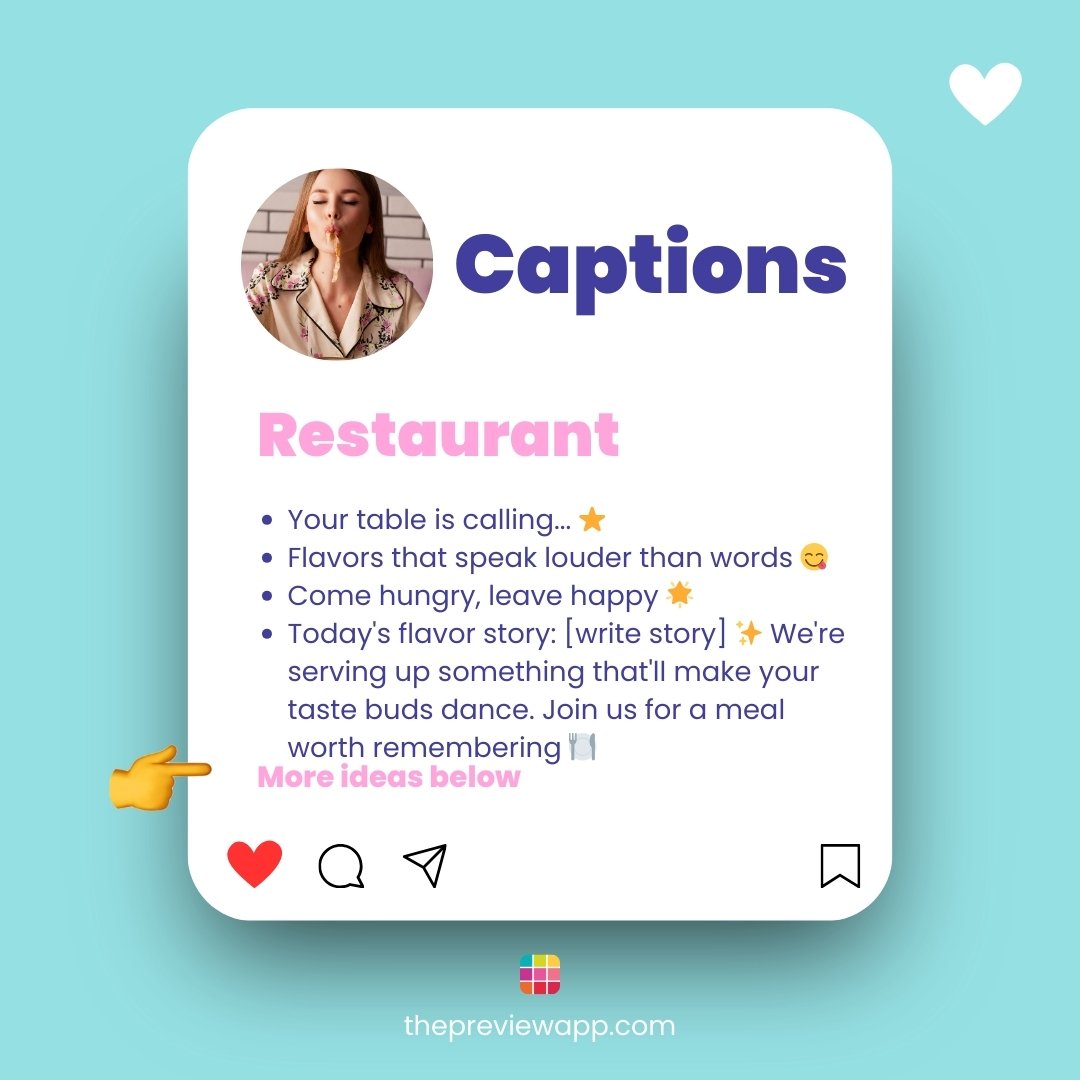 Instagram captions for restaurants