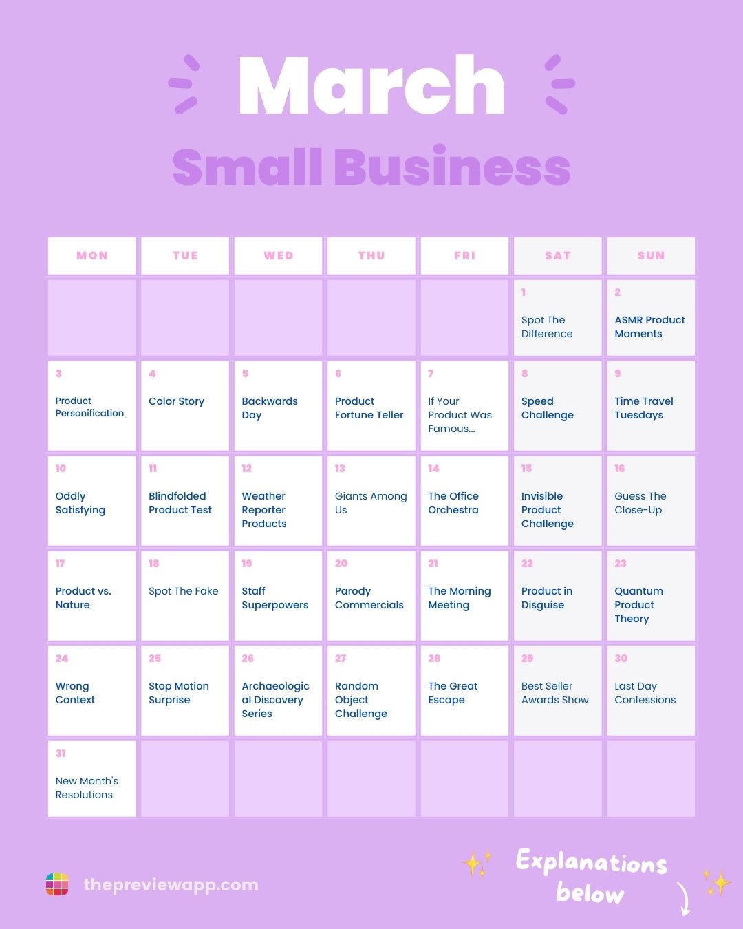 March Instagram post ideas for business